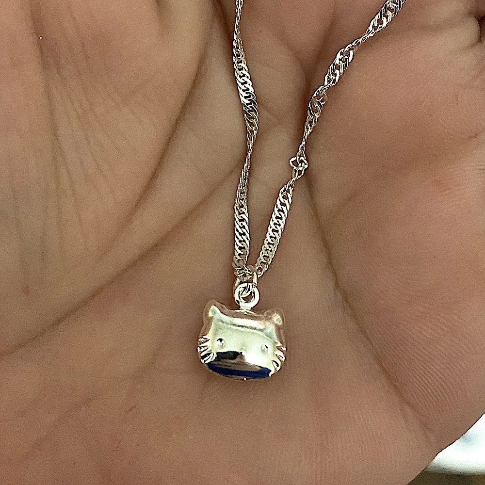 Hello Kitty Sterling Silver Pendant Handmade Necklace - Picture 2 of 3